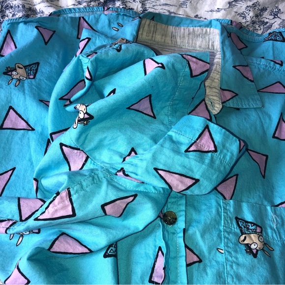 Rocko's Modern Life Nickelodeon Button Up Short Sleeve Shirt Men's S. - Picture 5 of 7